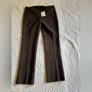 Theory Low Rise Slim Fit Tailored Pant in Mink Brown 10